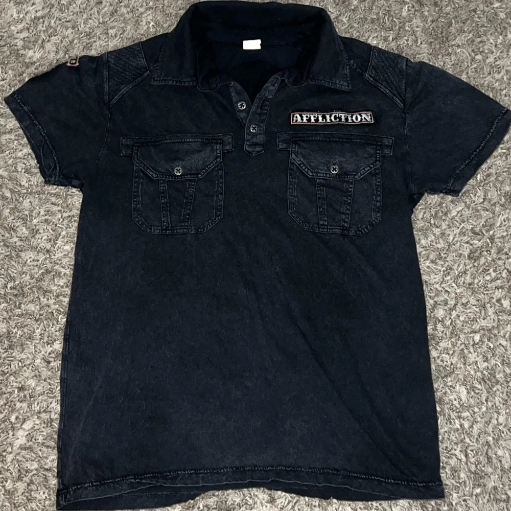 Authentic Affliction Polo Shirt - Men’s Medium - Picture 1 of 8